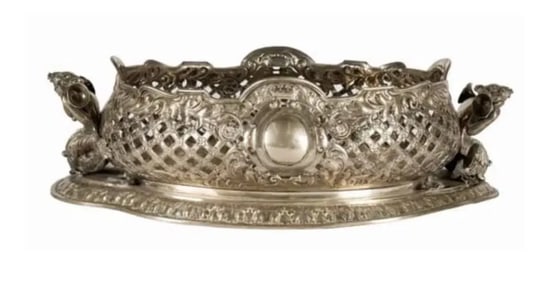 A LARGE FIGURAL GERMAN SILVER CENTERPIECE