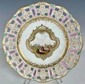 19TH C. RETICULATED MEISSEN PLATE