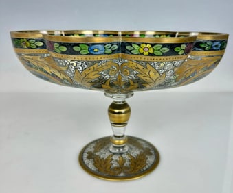 A LARGE ENAMELLED MOSER BOWL