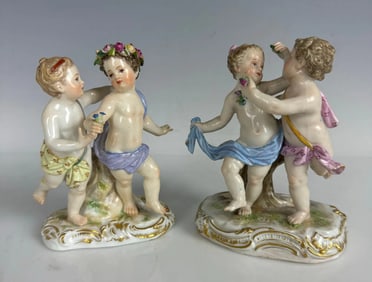 A PAIR OF 19TH C. MEISSEN GROUPS OF DANCERS