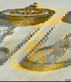 EMPIRE STYLE ORMOLU MOUNTED CRYSTAL BOX