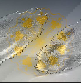 LARGE MOSER INTAGLIO CUT AND GILT BOWL