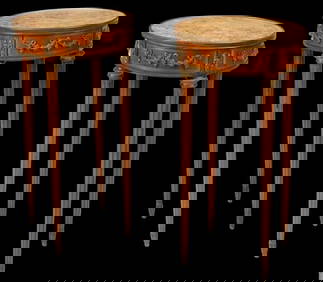 A PAIR OF LOUIS XVI STYLE DORE BRONZE MOUNTED MAHOGANY GUERDIONS (1 of 4)