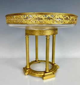 19TH C. EMPIRE STYLE ORMOLU MOUNTED BACCARAT CENTERPIECE