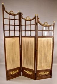 19TH C. FRENCH CARVED AND GILT WOOD 3 PANEL SCREEN