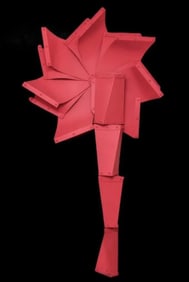 HUGE EDGAR NEGRET FLOWER WALL ALUMINUM PAINTED SCULPTURE 47 inches SIGNED & DATED