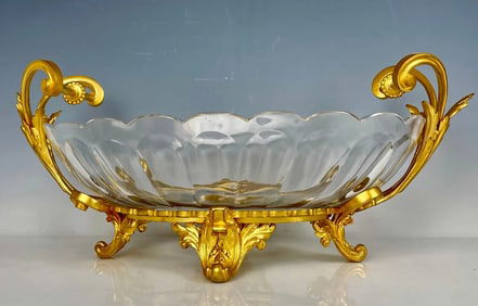 A LARGE ORMOLU AND BACCARAT CENTERPIECE