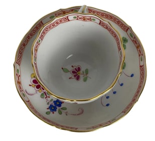 19TH C. MEISSEN KAKIEMON TES CUP AND SAUCER