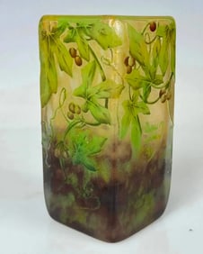 DAUM NANCY ENAMELED VASE