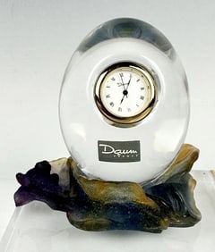 PATE DE VERRE GLASS DAUM CLOCK