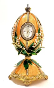 IMPERIAL FABERGE ENAMEL EGG CLOCK