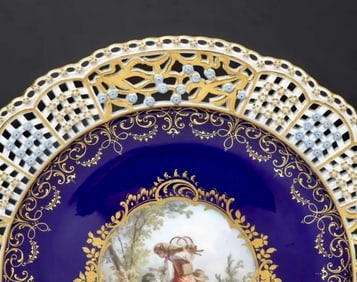 19TH C. RETICULATED MEISSEN PLATE
