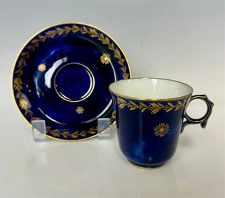 SEVRES PORCELAIN CUP AND SAUCER CIRCA 1916