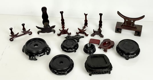 SET OF 15 CHINESE WOOD STANDS