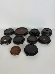 SET OF 10 CHINESE CARVED WOOD STANDS