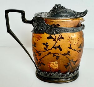ENAMELLED AND GILT SILVER MOUNTED DAUM NANCY EWER
