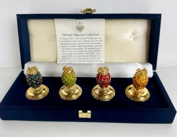 IMPERIAL FABERGE ENAMELLED 24KT GILT CARD HOLDERS