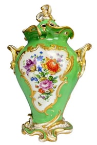 19TH C. MEISSEN VASE AND COVER