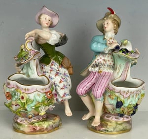 A PAIR OF 19TH C. MEISSEN FIGURES