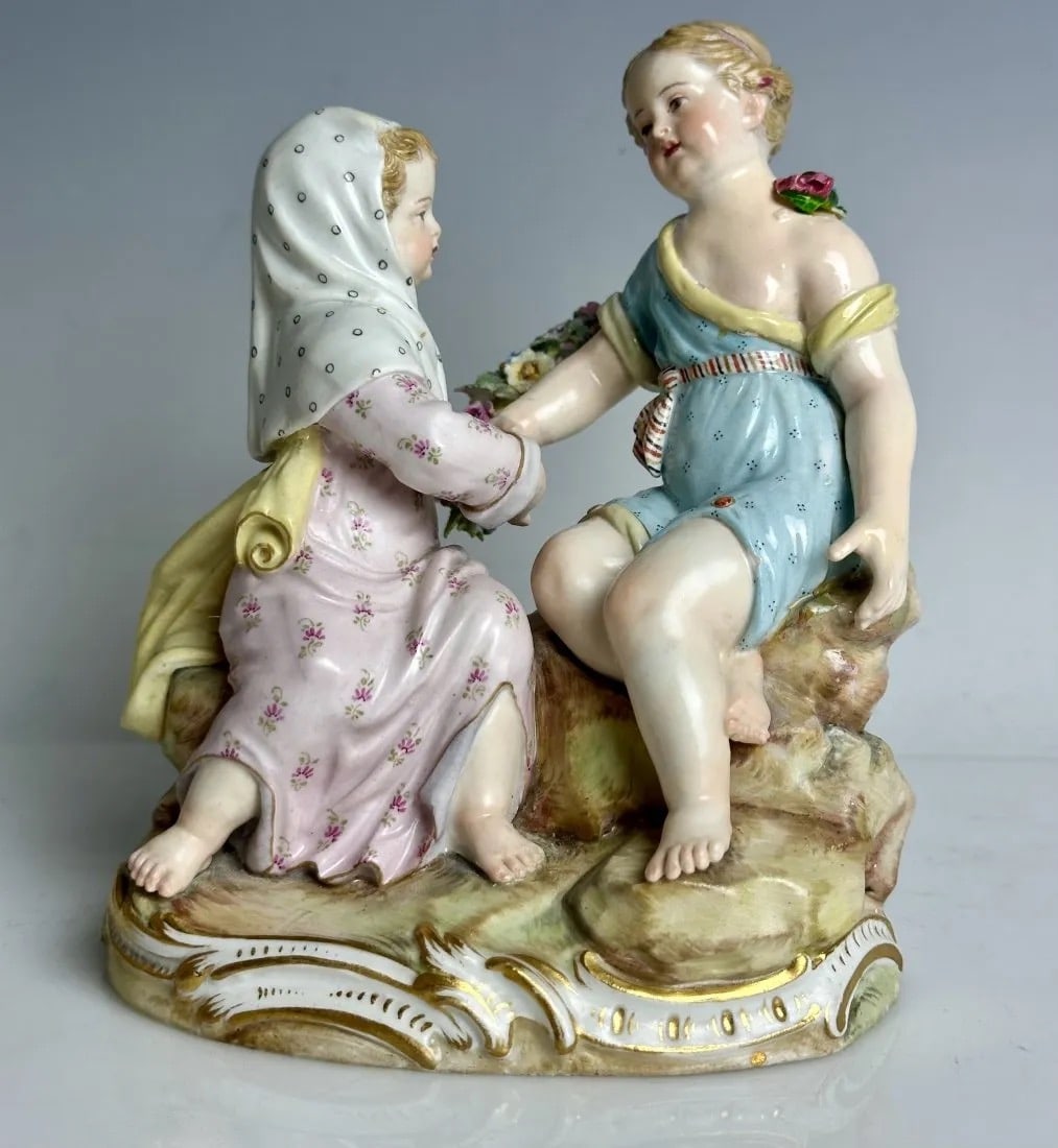 19TH C. MEISSEN GROUP: First quality mark. Overall good condition, some professional restoration. Estimate $800-1.000