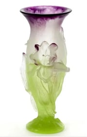 LARGE PATE DE VERRE DAUM NANCY VASE