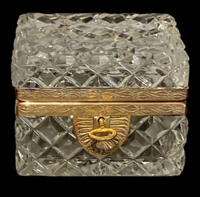 ORMOLU MOUNTED BACCARAT CRYSTAL BOX.