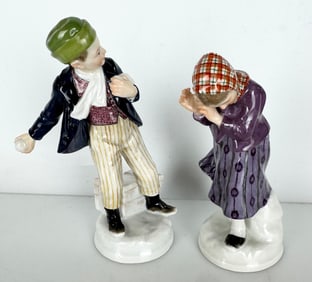 A PAIR OF MEISSEN FIGURES