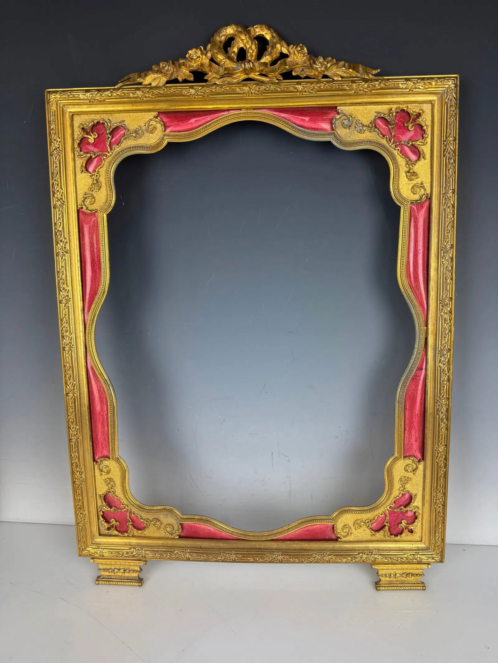A LARGE FRENCH ORMOLU AND ENAMEL FRAME (1 of 8)