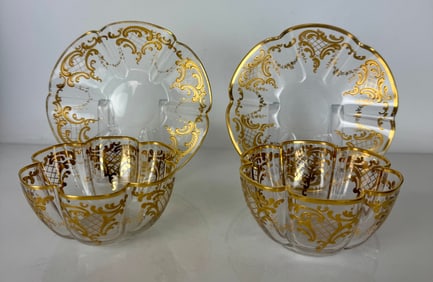 A PAIR OF GILT MOSER FINGER BOWLS