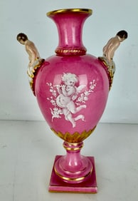 19TH C. MEISSEN FRENCH ENAMEL VASE