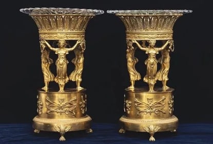 PAIR OF EMPIRE BRONZE CENTREPIECES CIRCA 1820