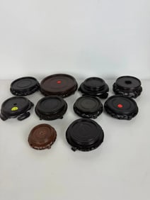 SET OF 10 CHINESE CARVED WOOD STANDS