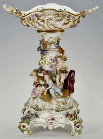 A LARGE 19TH C. FIGURAL CENTREPIECE AND BASE