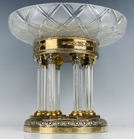 19TH C. AUSTRIAN PARCEL GILT SILVER &BACCARAT CRYSTAL