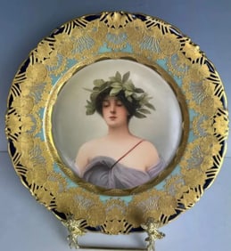 ROYAL VIENNA PORTRAIT PLATE SIGNED WAGNER