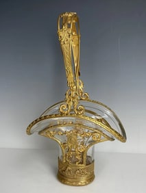 EMPIRE STYLE ORMOLU MOUNTED BACCARAT BASKET