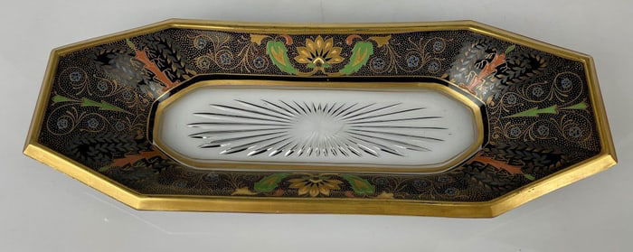 A MAGNIFICENT ENAMELED MOSER DISH