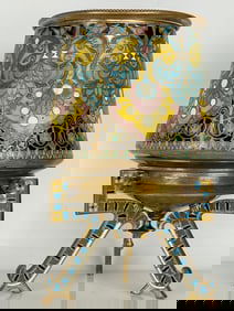 FRENCH CHAMPLEVE ENAMEL VASE