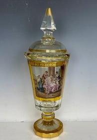 A LARGE 19TH C. MOSER GLASS POKAL