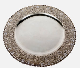 GERMAN 800 SILVER RETICULATED CHARGER