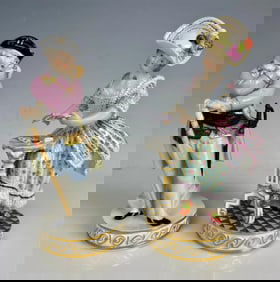 A PAIR OF 19TH C. MEISSEN FIGURES