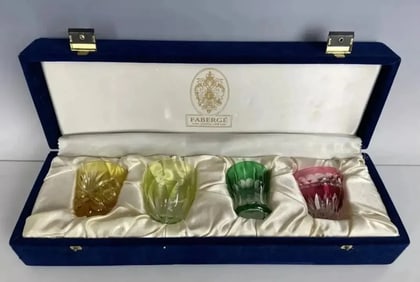 IMPERIAL FABERGE NAZDROVIA SET OF 4 SHOT GLASSES