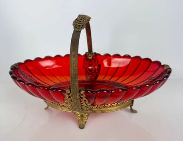 ORMOLU MOUNTED BACCARAT CRSTAL DISH