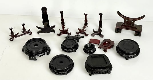 SET OF 15 CHINESE WOOD STANDS