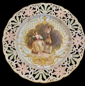 BERLIN KPM RETICULATED AND ENAMELLED PLATE