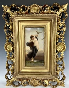 A LARGE KPM PORCELAIN PLAQUE