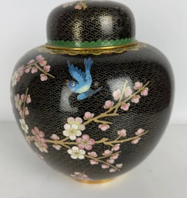 CHINESE CLOISONNE JAR AND COVER