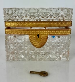 ORMOLU MOUNTED BACCARAT CRYSTAL BOX