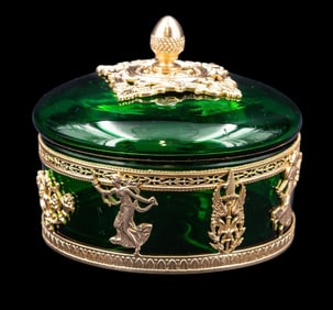 EMPIRE STYLE ORMOLU MOUNTED BACCARAT BOX
