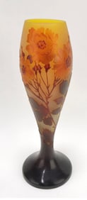 A LARGE E. GALLE ART GLASS VASE